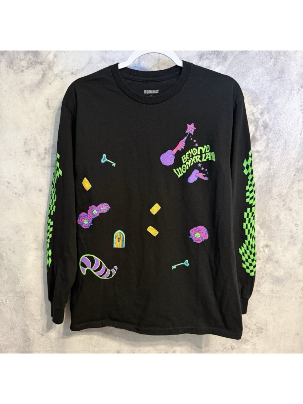 Beyond Wonderland Insomniac Long Sleeve T Shirt Black Size Medium M